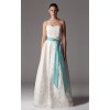 A-line Sweetheart Floor-length Stain Tulle Wedding Dress