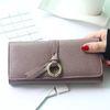 Vintage PU Ladies Women'S Zipper Wallet Pink With Photo Holder / Ticket Bit