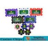 Translucent Marco Style Casino Poker Chip Set With Crystal Clear Texture