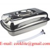 Jerrican en Inox de sécurité avec bec verseur / Bidon réservoir pour essence et eau 5 litres