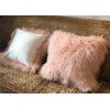 Custom Made 100% Long hair Mongolian lamb fur pillow 45x45cm dyed colors free samples