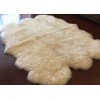 Ivory White Fur Living Room Rug 6 Pelt , 5.5 X 6 Ft Bedroom Sheepskin Rugs