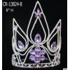 Purple Rhinestone Beauty Queen Crown For Wholesale