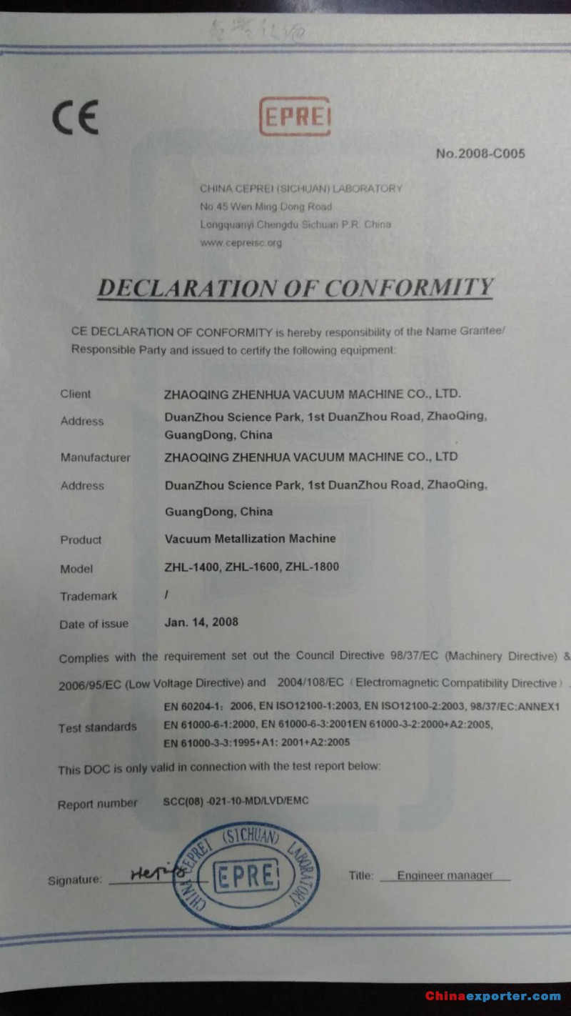 declaration of conformity