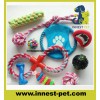 Factory-Direct Multi-Colors Pet Products Supply Plush Cotton-Rope Ball Dumbbell Dog Toy