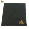 wholesale black microfiber spectacle silver polishing cloth with silk printing