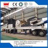 Tyre type mobile crushing station for railway