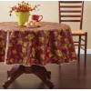 Tablecloth PE with Needle-punched Cotton Leaves Round