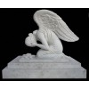 Detailed Carving Headstone Life Size Stone Weeping Angel Monument
