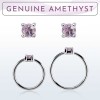 Wholesale - Genuine Amethyst -Nose Hoop- Body Jewelry