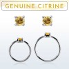 Wholesale - Genuine Citrine - Nose Hoop - Body Jewelry