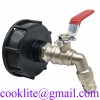 S60x6 IBC Faucet Tote Tank Drain Adapter to Brass Garden Tap with 1/2'' Nozzle Hose