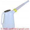 5L Plastic Gasoline Diesel Fuel Jug PE Oil Measuring Cup Can Cap & Flexi Spout With Secure Lid