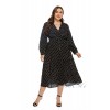 Plus Size Dresses Black Polka Dot Lantern Sleeve Large Size Dresses Summer Oversize Dress